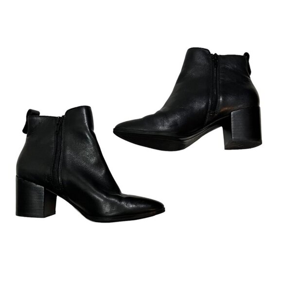 Aldo black ankle boots block heel women's sz 6.5 - Picture 2 of 7